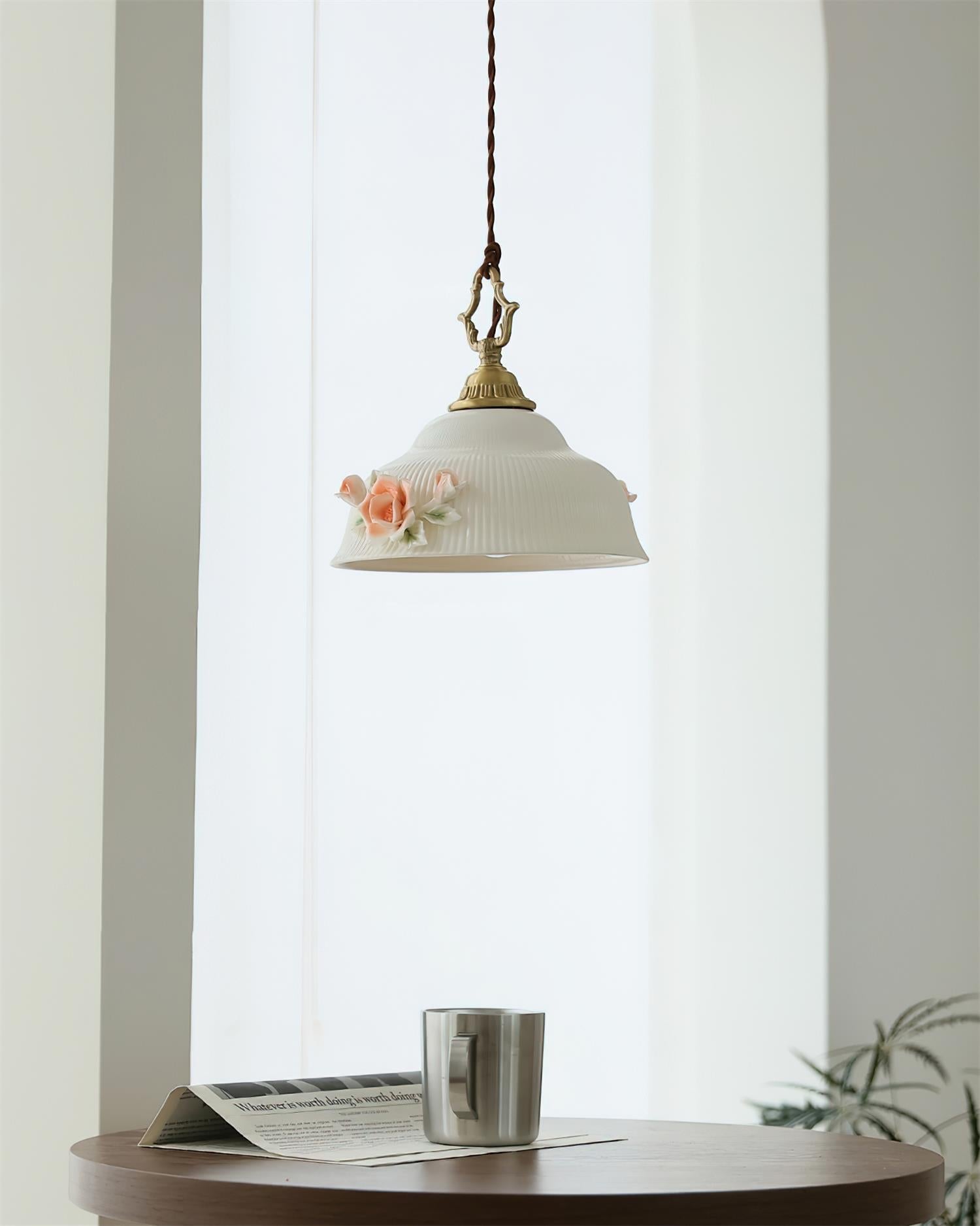 Camellia Pendant Lamp Romantic Porcelain Blossom - Letslighting