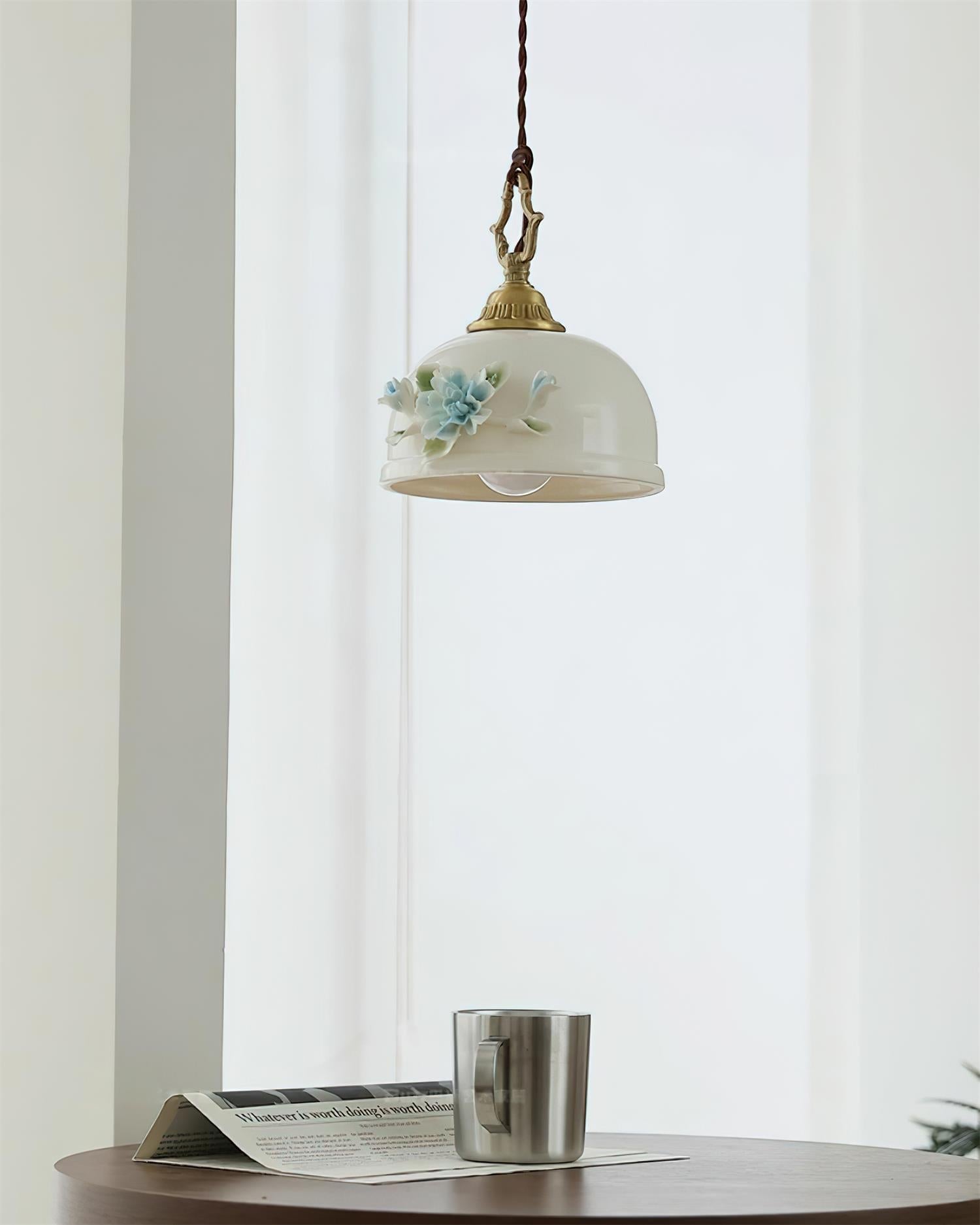 Camellia Pendant Lamp Romantic Porcelain Blossom - Letslighting