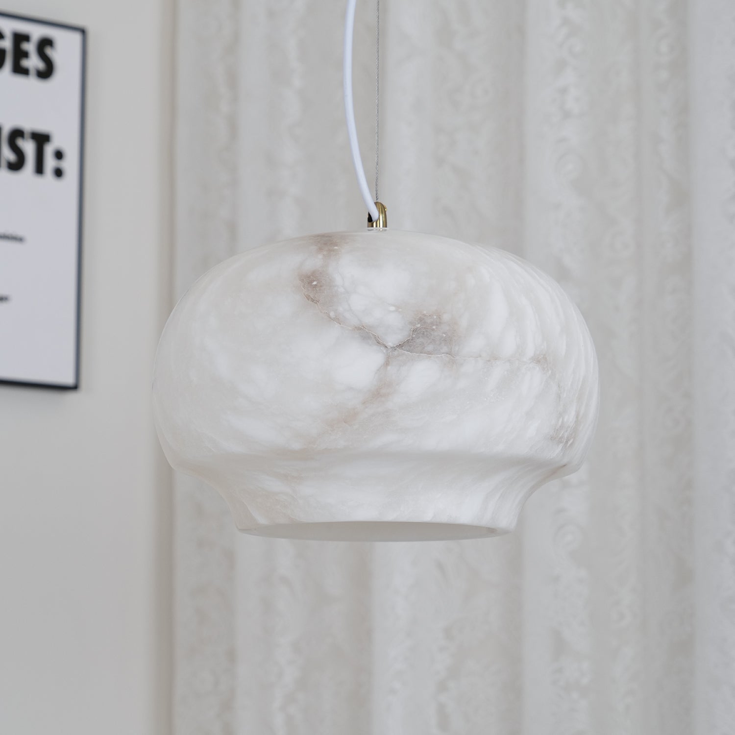 Thalia Minimalist Alabaster Pendant Light - Letslighting