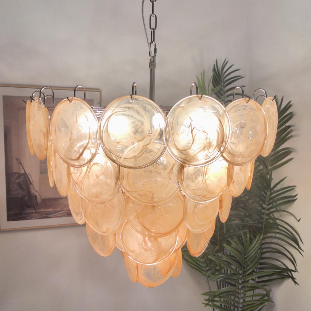 Camisa Chandelier Murano Glass Disc Layers - Letslighting