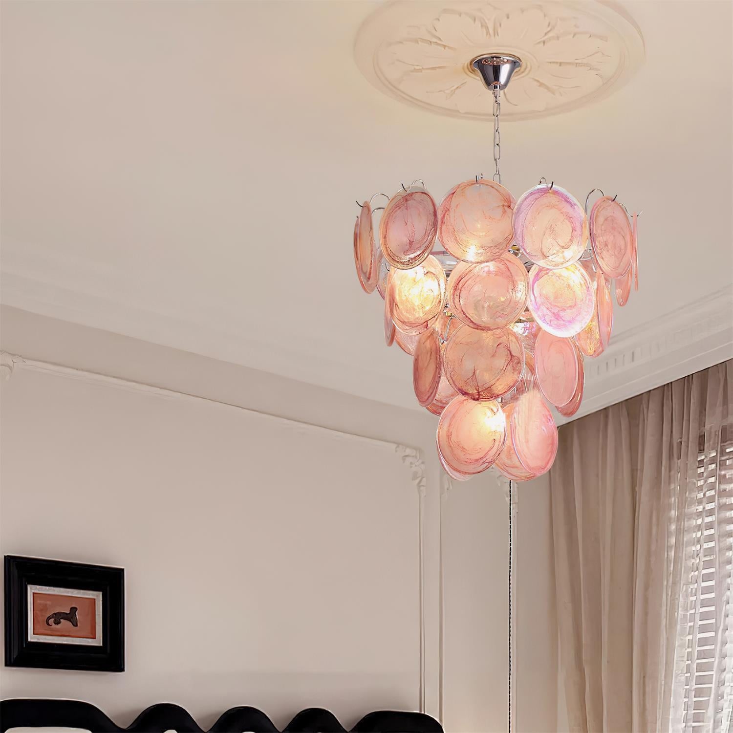 Camisa Chandelier Murano Glass Disc Layers - Letslighting