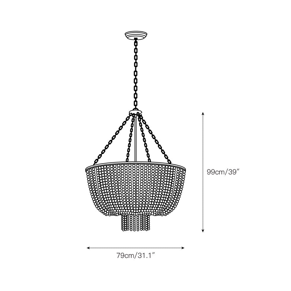 Opal Postmodern Luxury Wooden Chandelier - Letslighting
