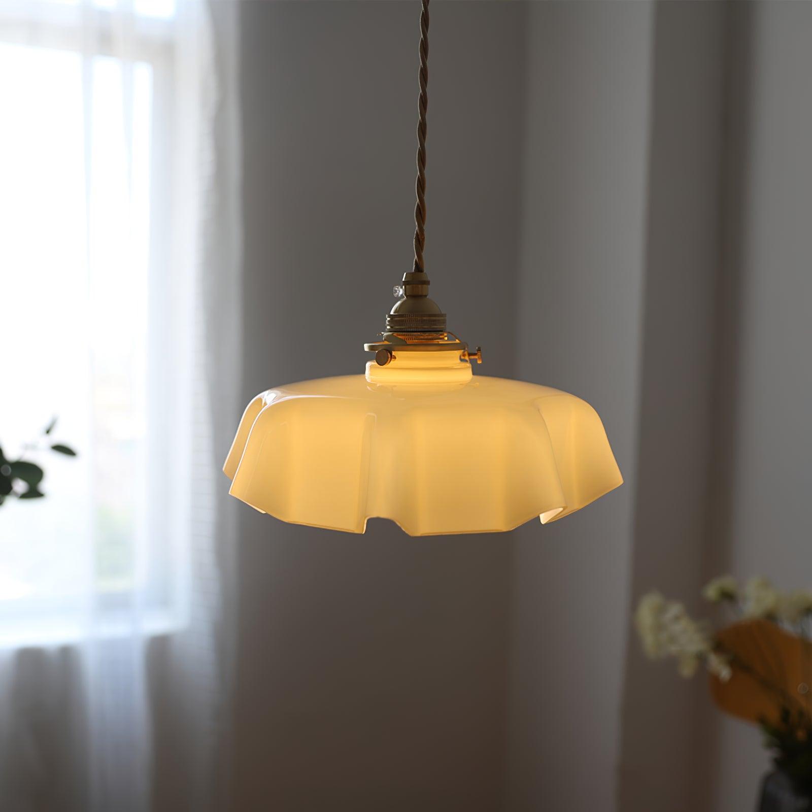 Aria Farmhouse Ruffled Pendant Light