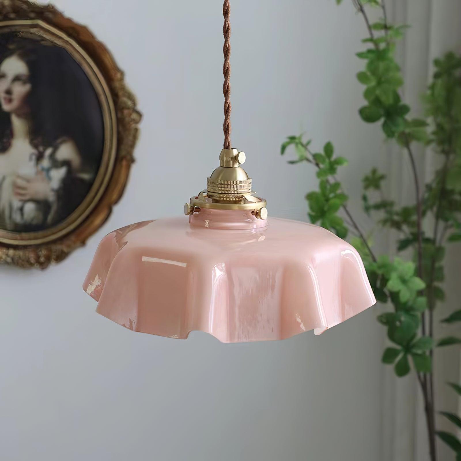 Aria Farmhouse Ruffled Pendant Light