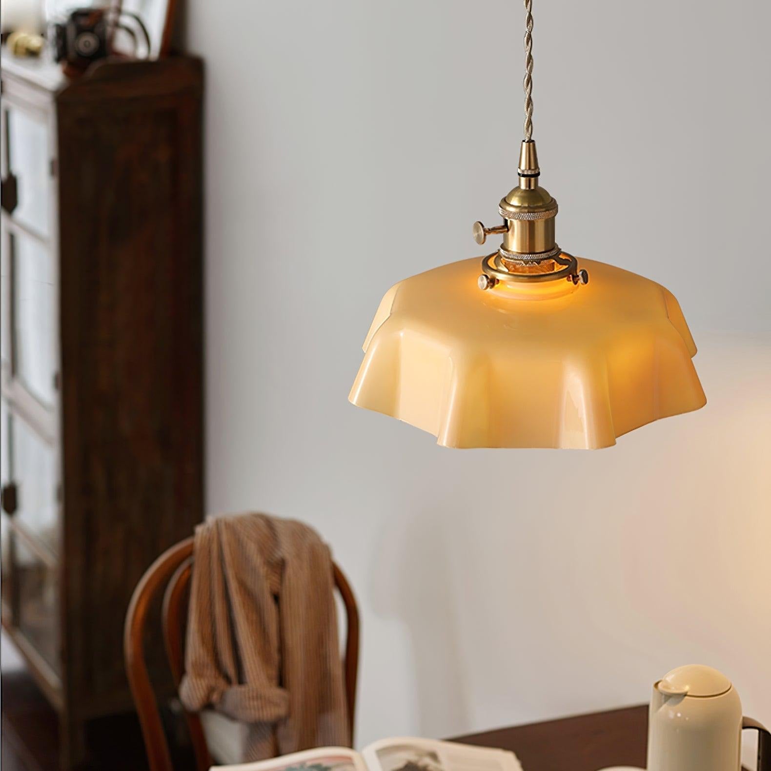 Aria Farmhouse Ruffled Pendant Light