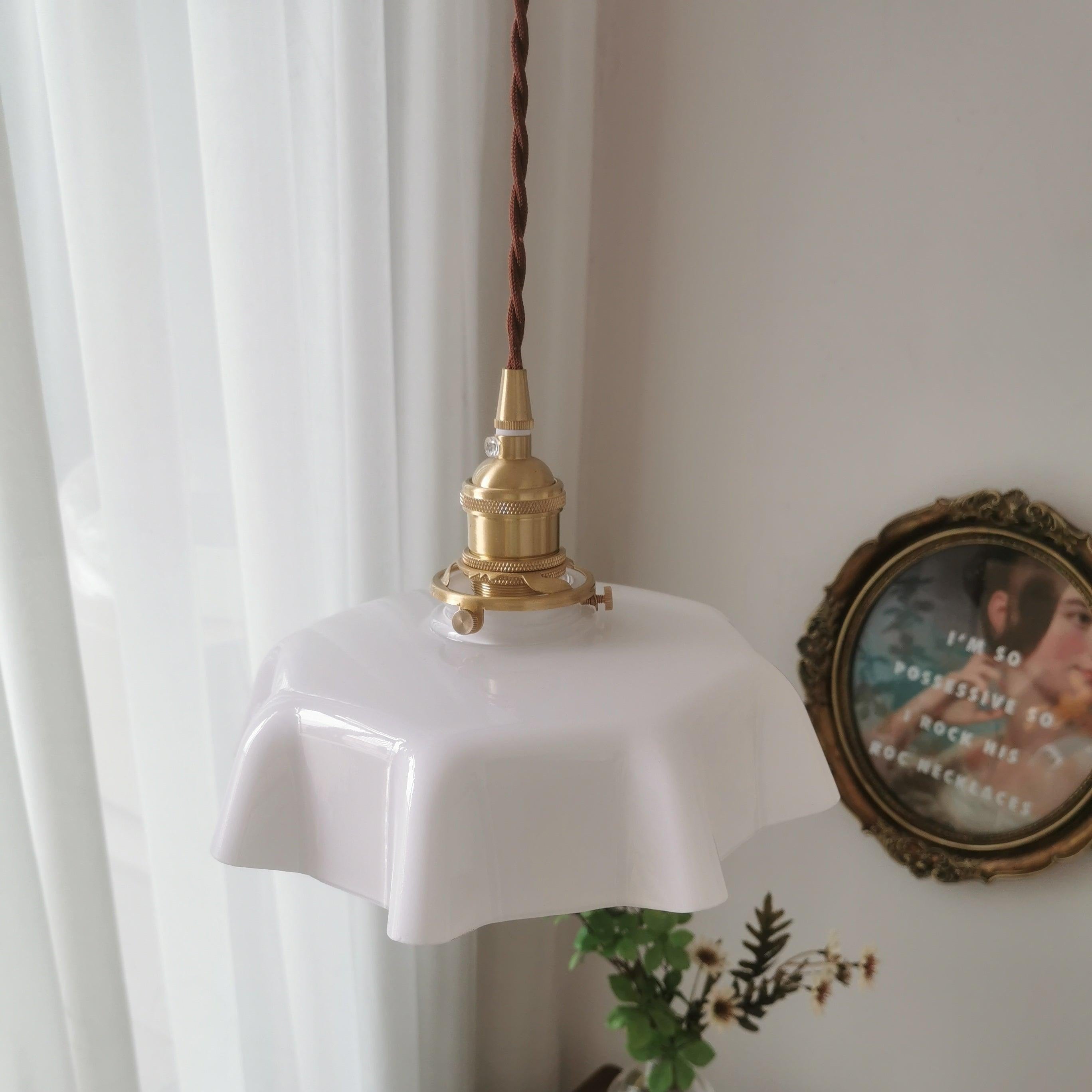 Aria Farmhouse Ruffled Pendant Light
