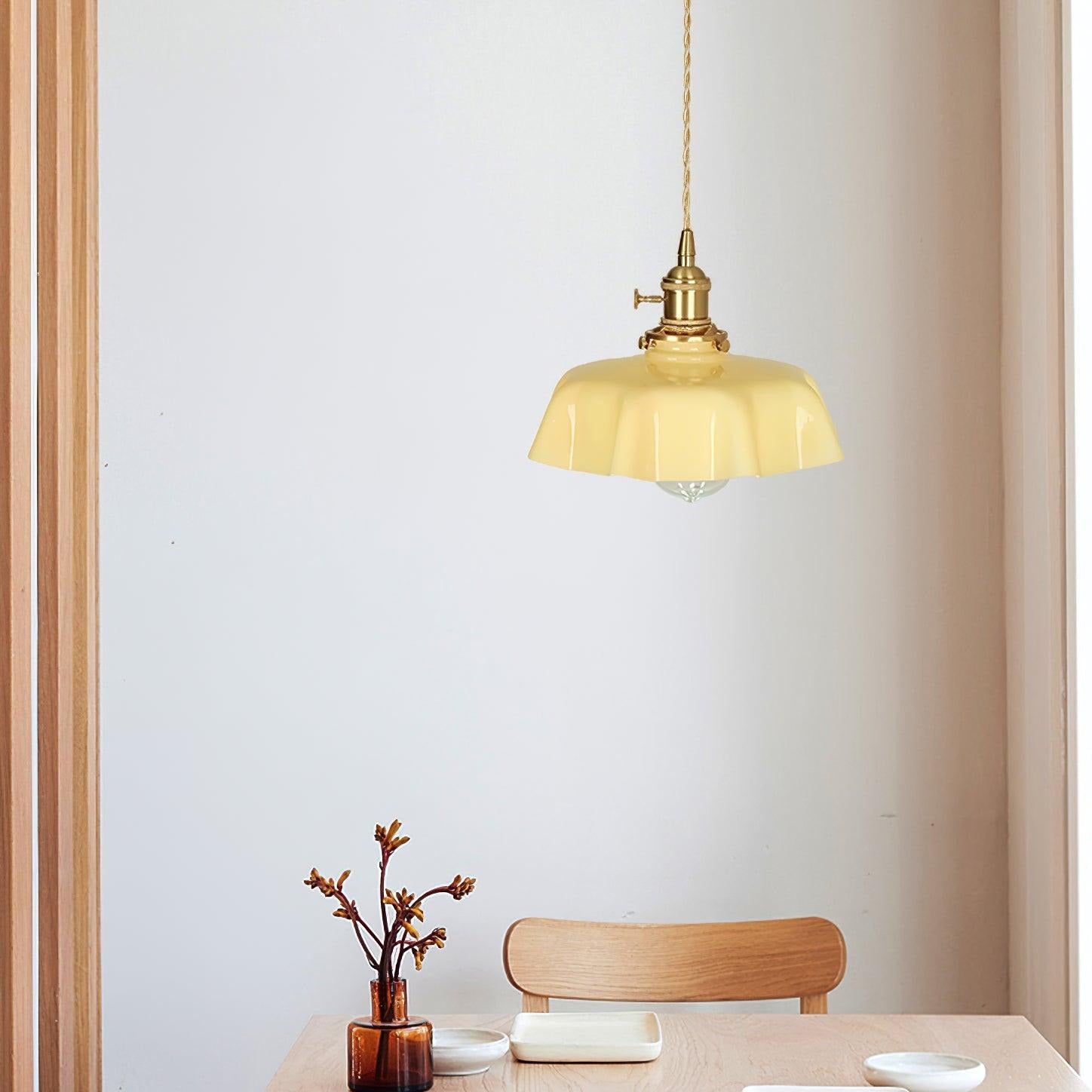 Aria Farmhouse Ruffled Pendant Light