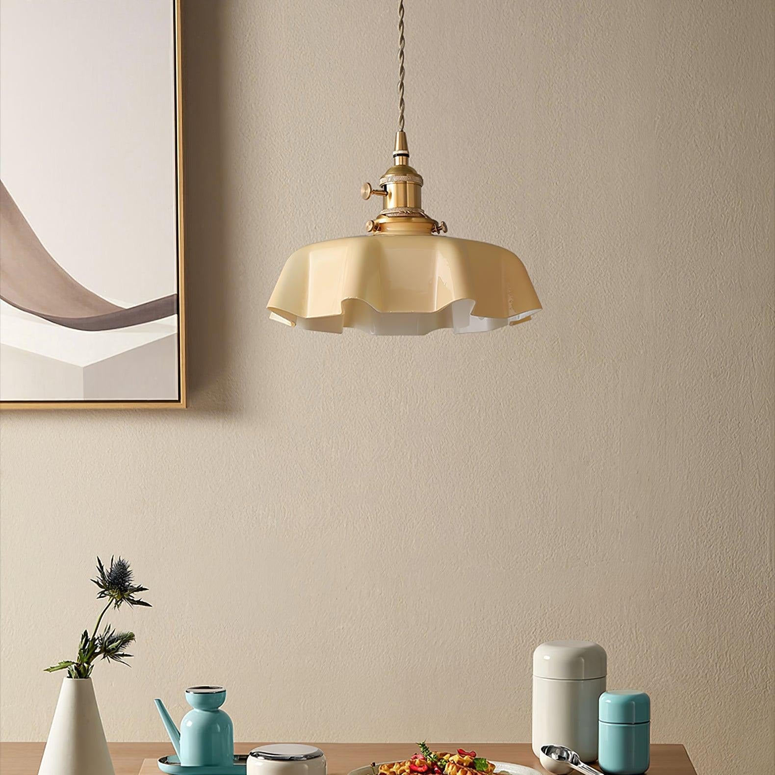 Aria Farmhouse Ruffled Pendant Light