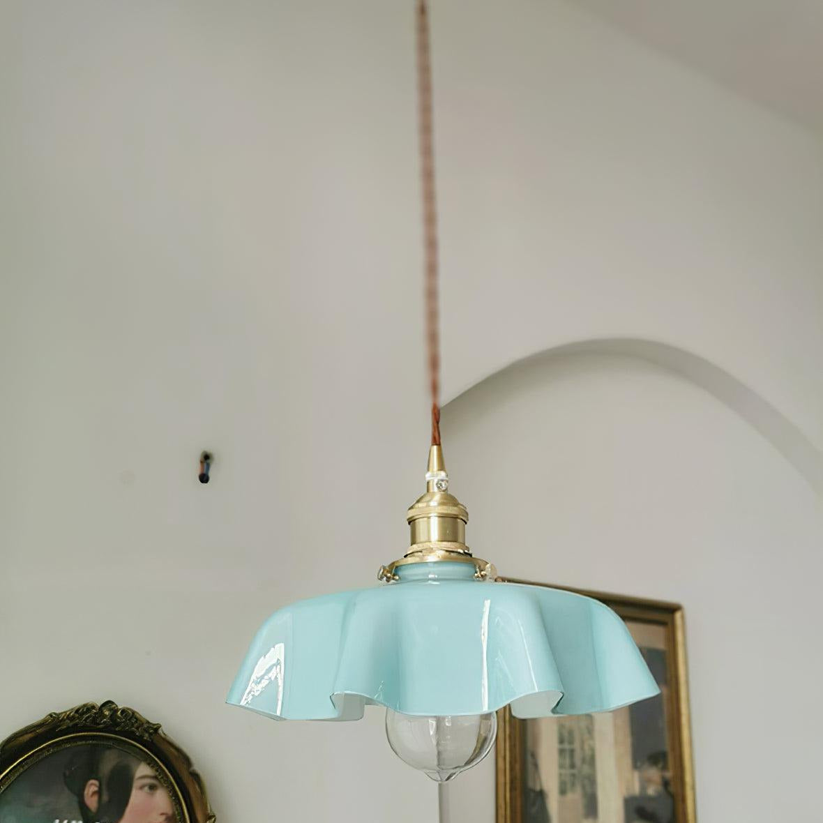 Aria Farmhouse Ruffled Pendant Light