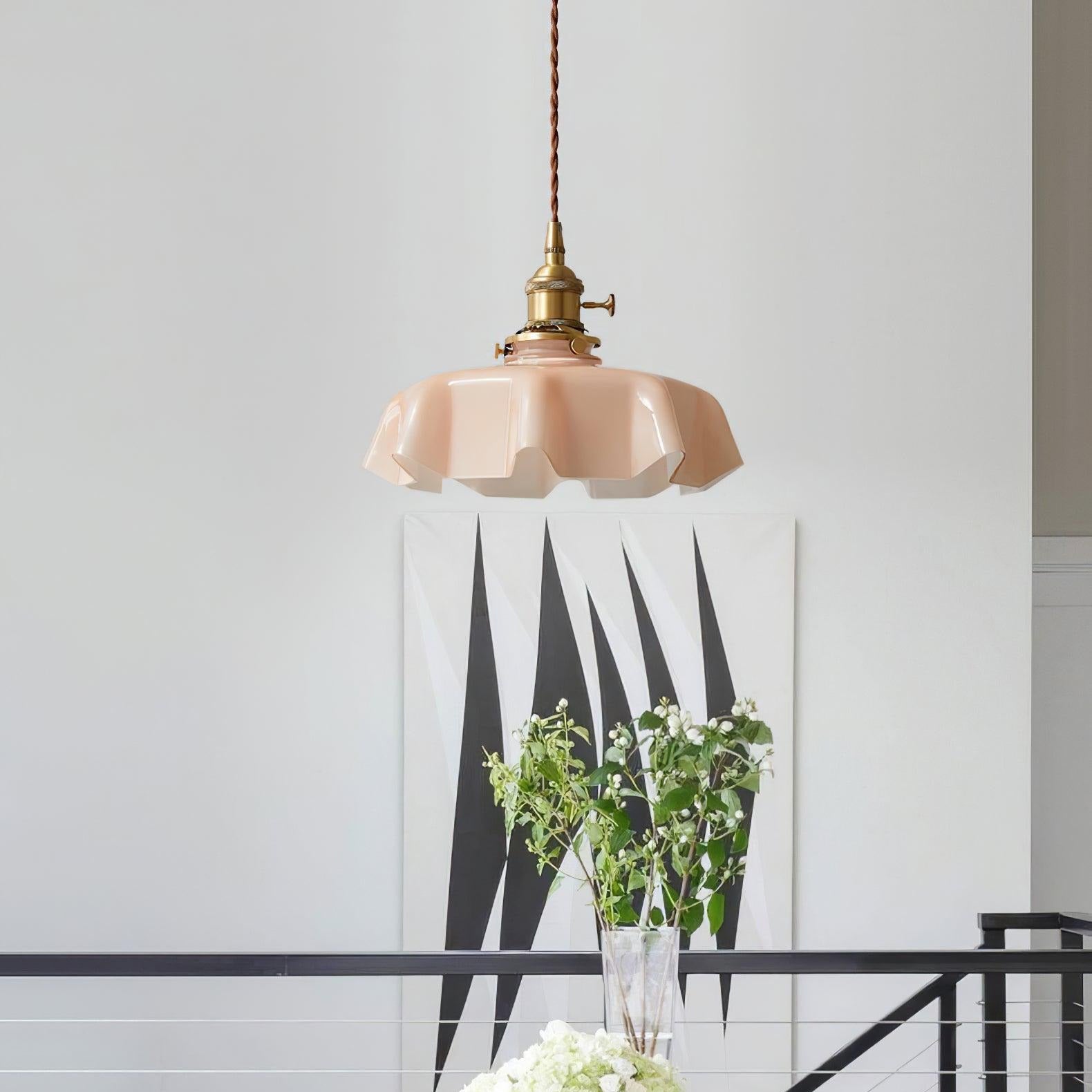 Aria Farmhouse Ruffled Pendant Light