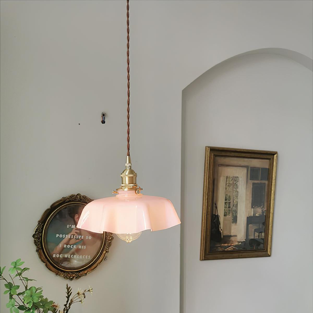 Aria Farmhouse Ruffled Pendant Light