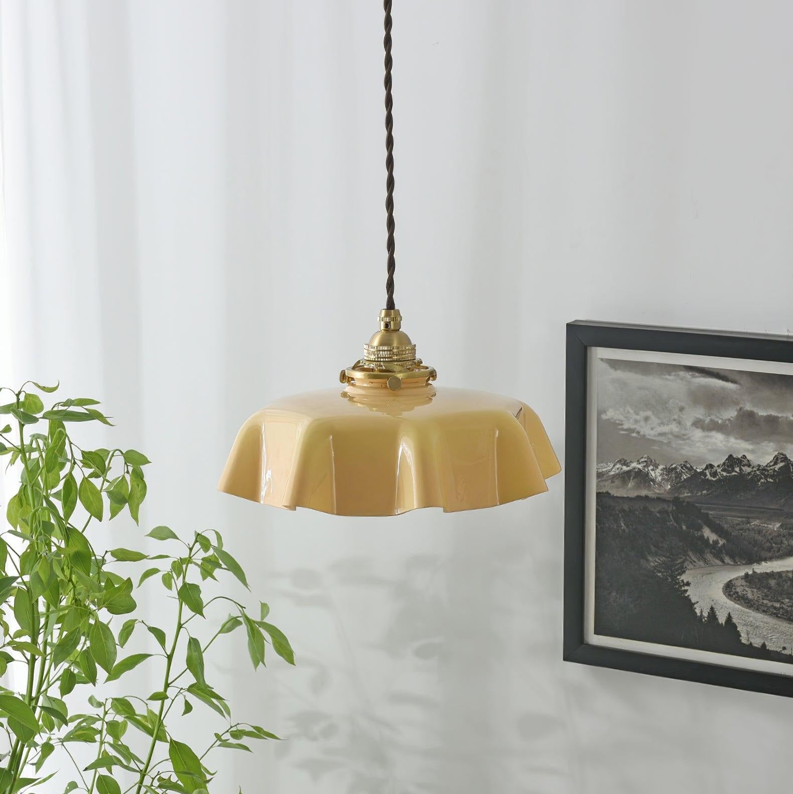 Aria Farmhouse Ruffled Pendant Light