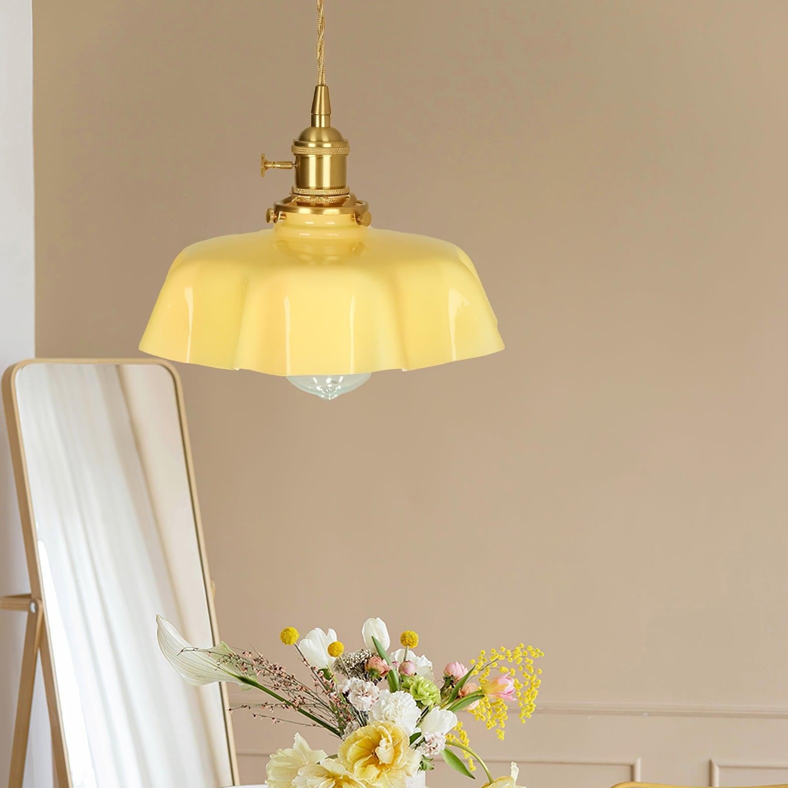 Aria Farmhouse Ruffled Pendant Light