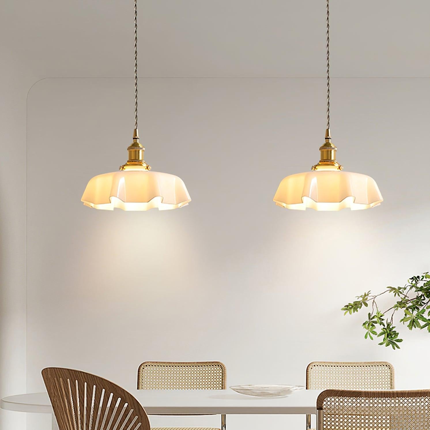 Aria Farmhouse Ruffled Pendant Light