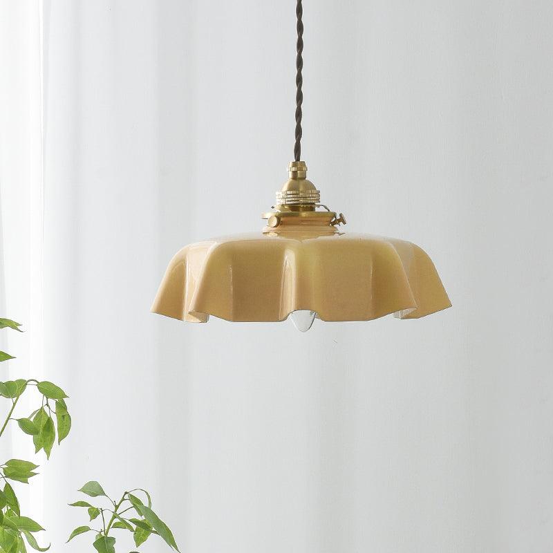 Aria Farmhouse Ruffled Pendant Light