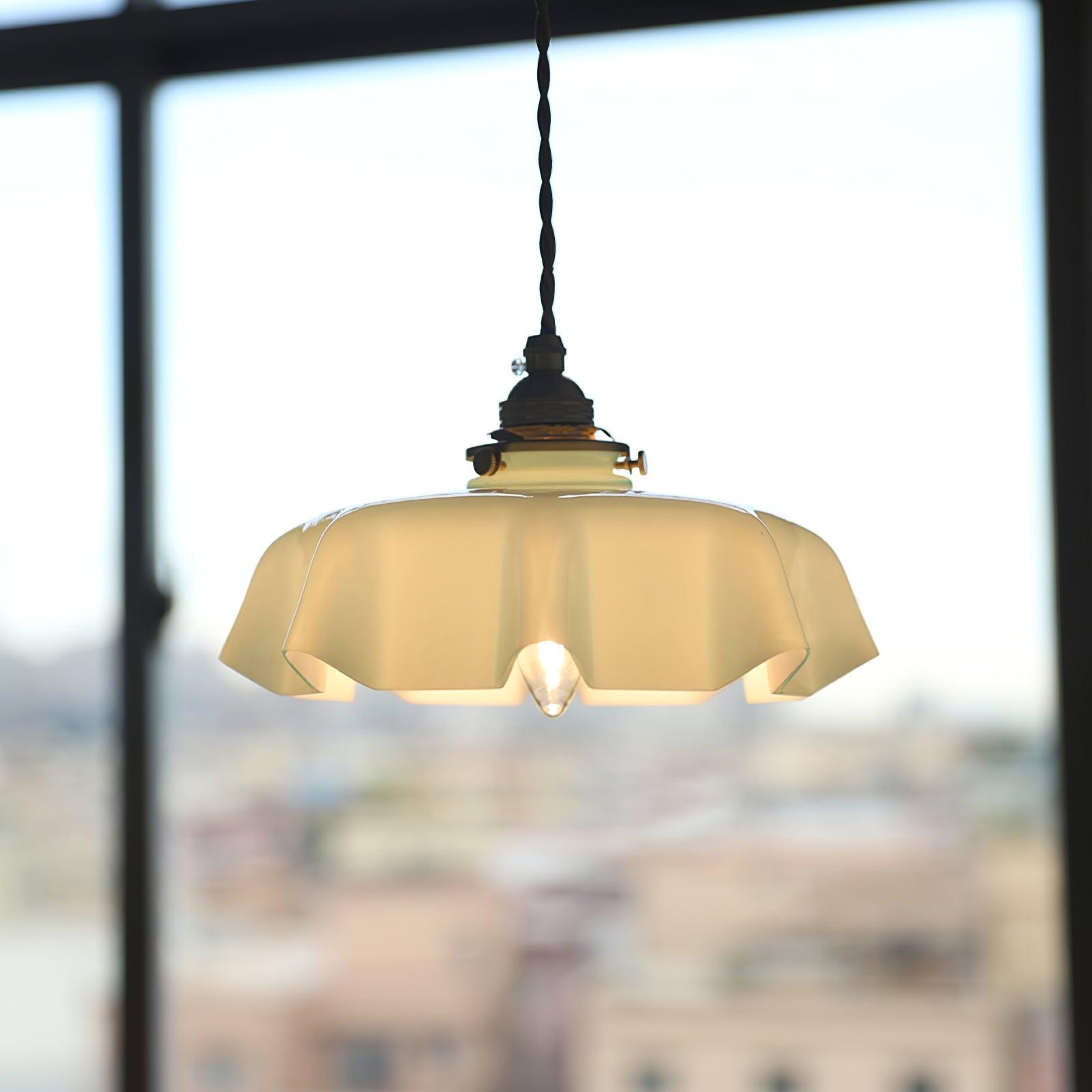 Aria Farmhouse Ruffled Pendant Light