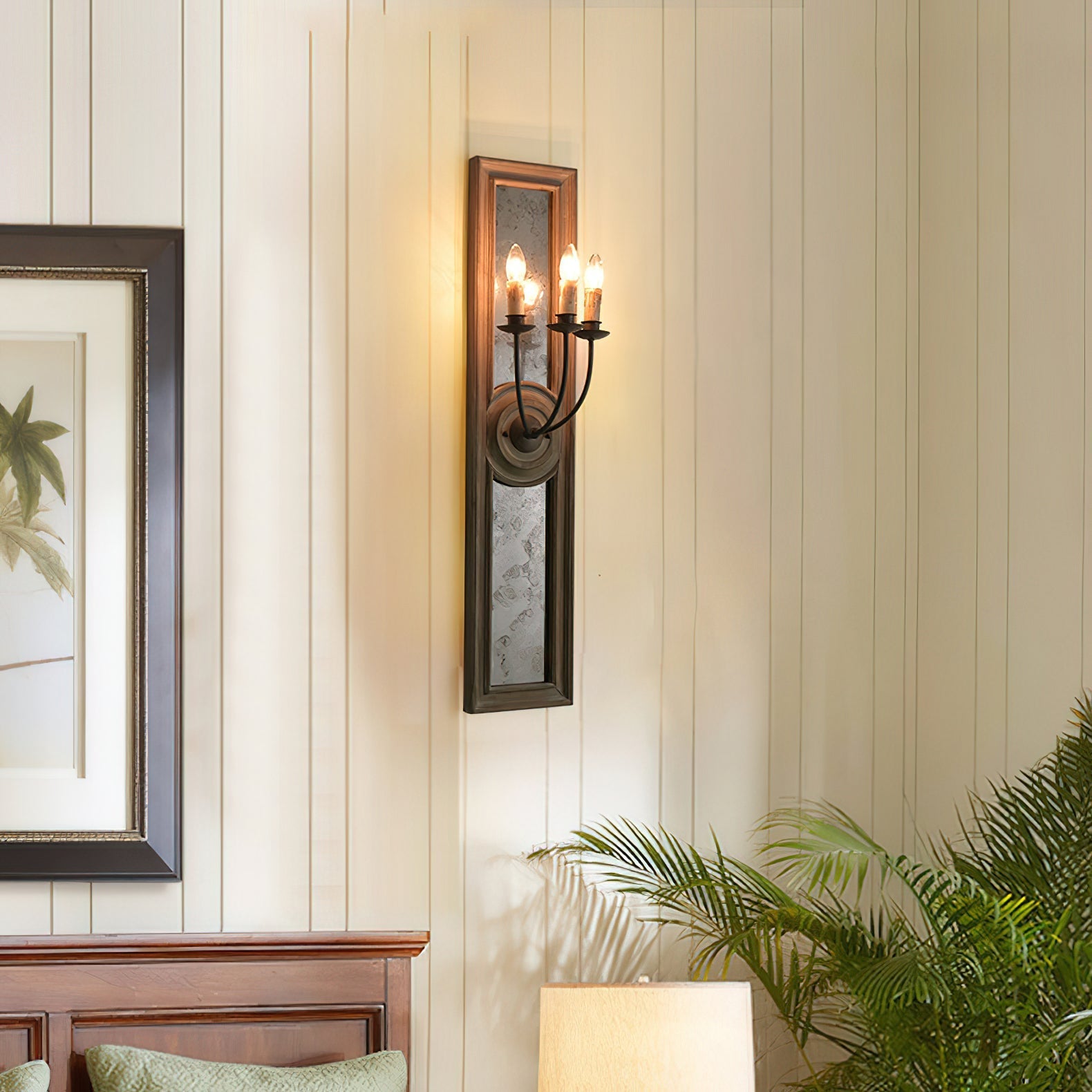 Phasis 3-Light Mirrored Elegance Vintage Sconce Wall Lamp - Letslighting