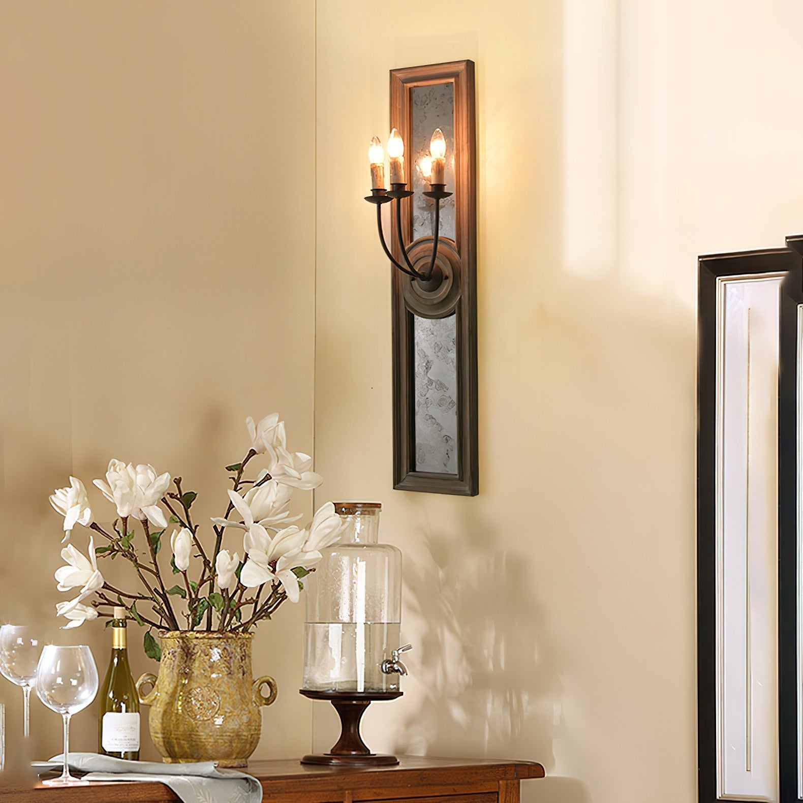 Phasis 3-Light Mirrored Elegance Vintage Sconce Wall Lamp - Letslighting