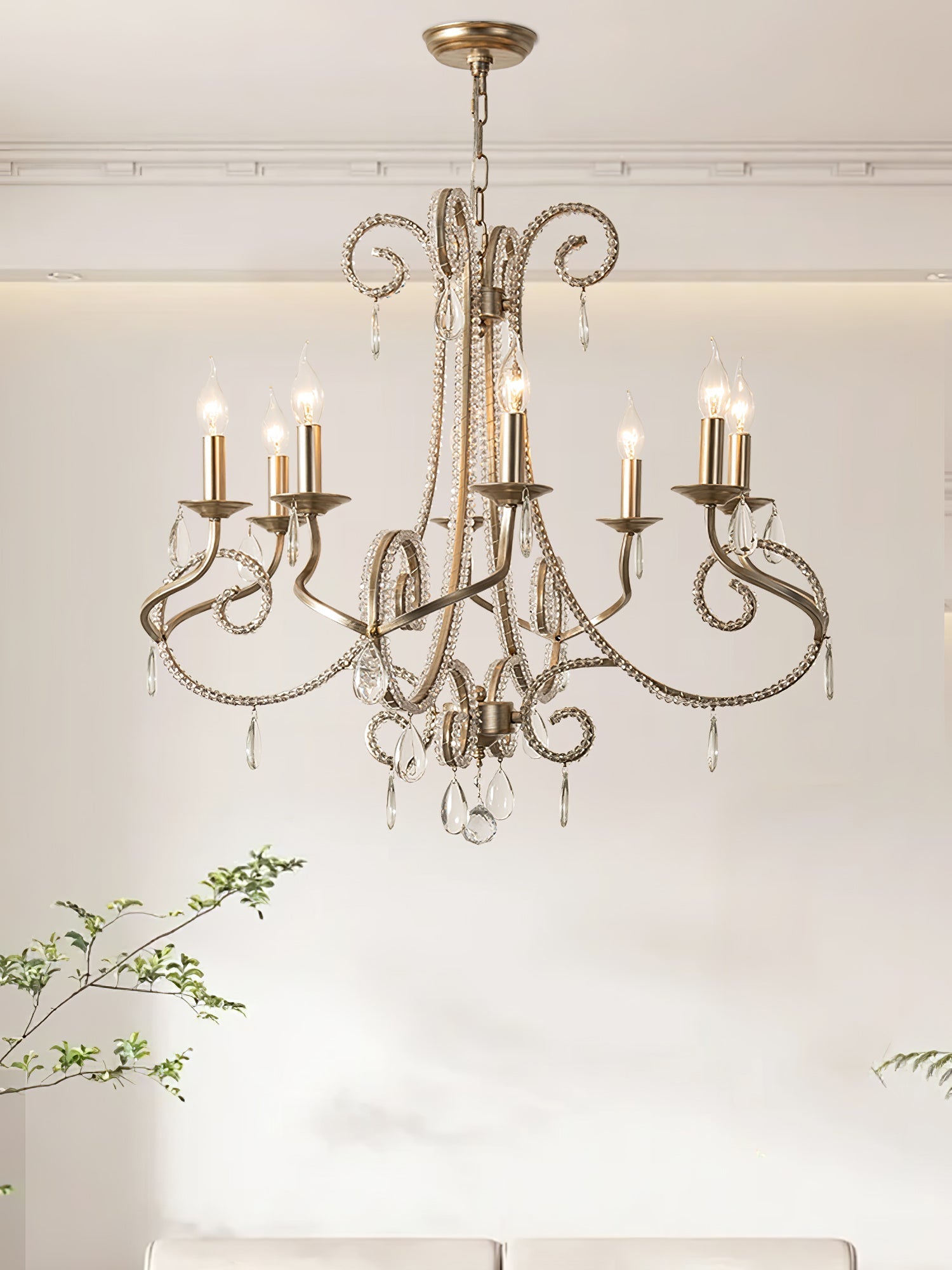 Elysara Crystal Candle Chandelier - Letslighting