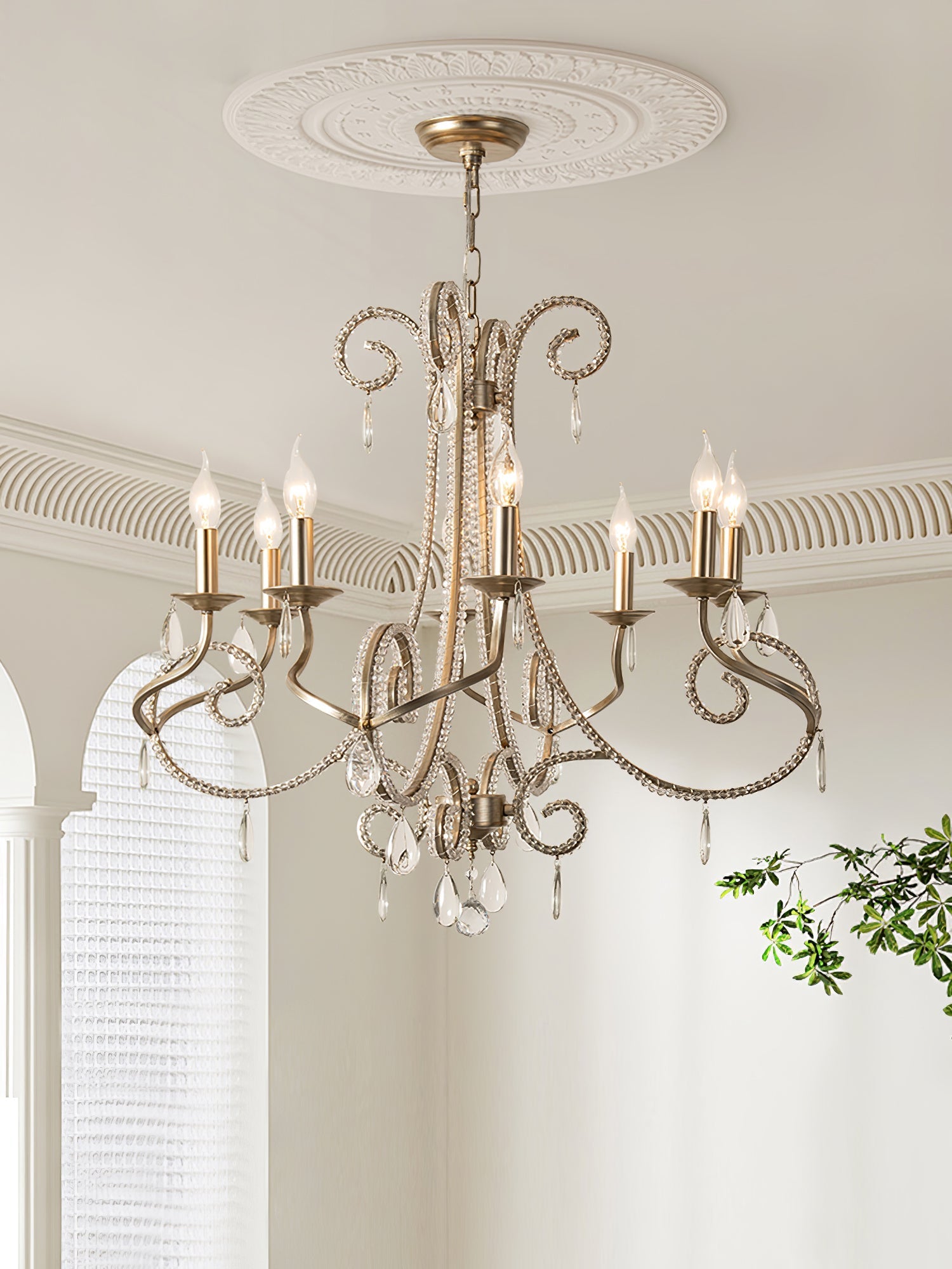 Elysara Crystal Candle Chandelier - Letslighting
