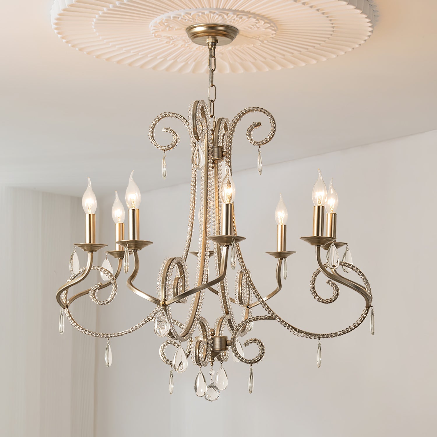 Elysara Crystal Candle Chandelier - Letslighting