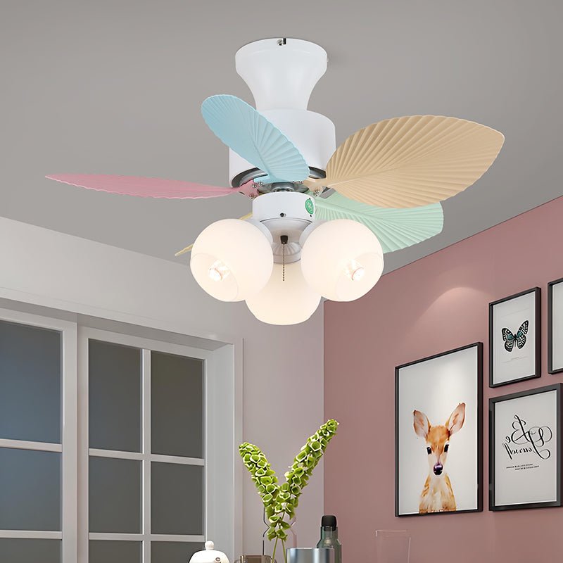 Liora Colorful Glass Ceiling Fan Light - Letslighting