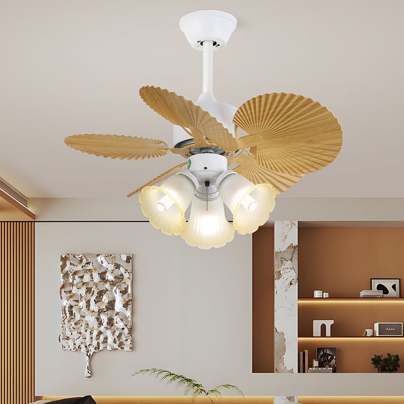 Liora Colorful Glass Ceiling Fan Light - Letslighting