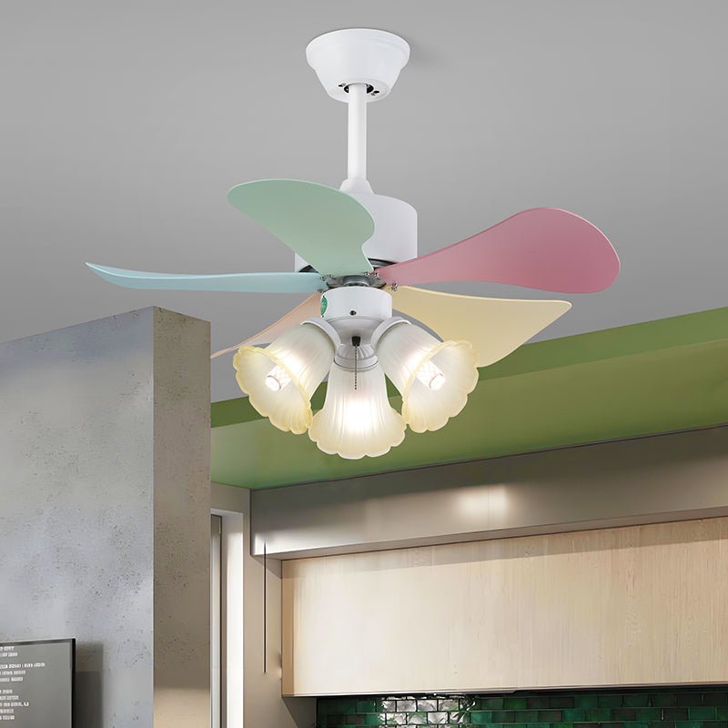 Liora Colorful Glass Ceiling Fan Light - Letslighting