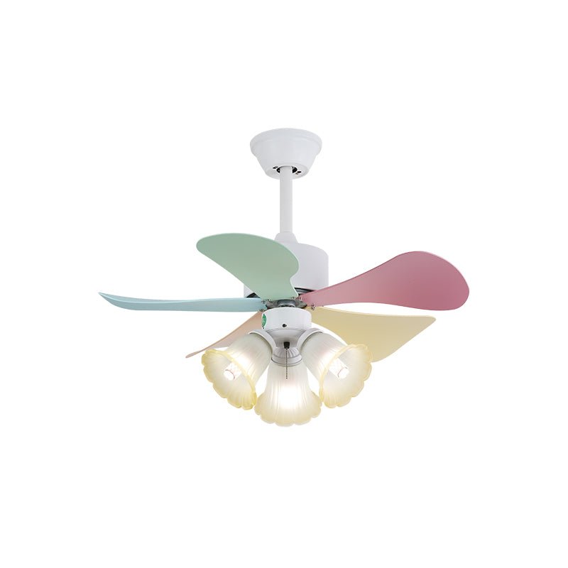 Liora Colorful Glass Ceiling Fan Light - Letslighting