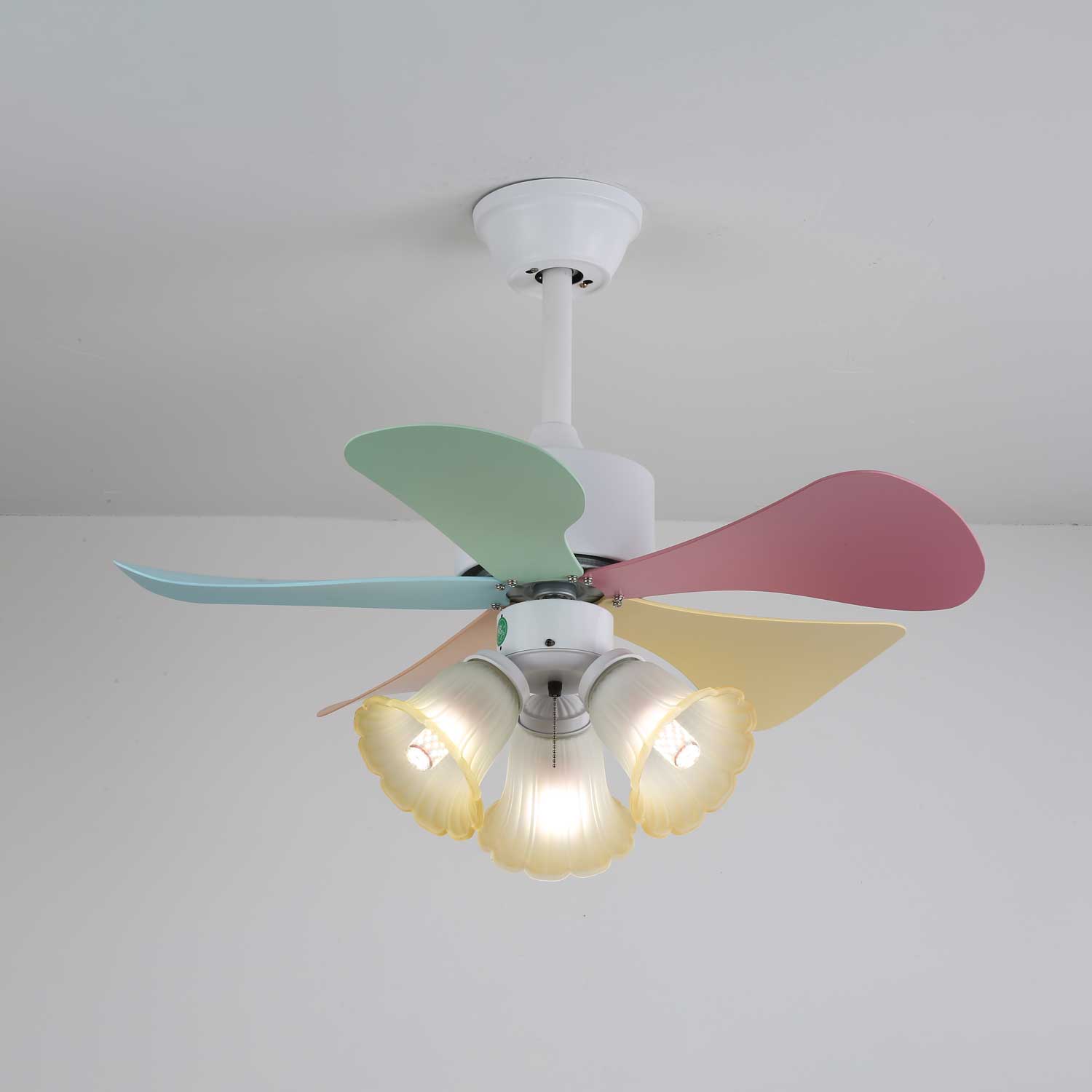 Liora Colorful Glass Ceiling Fan Light - Letslighting