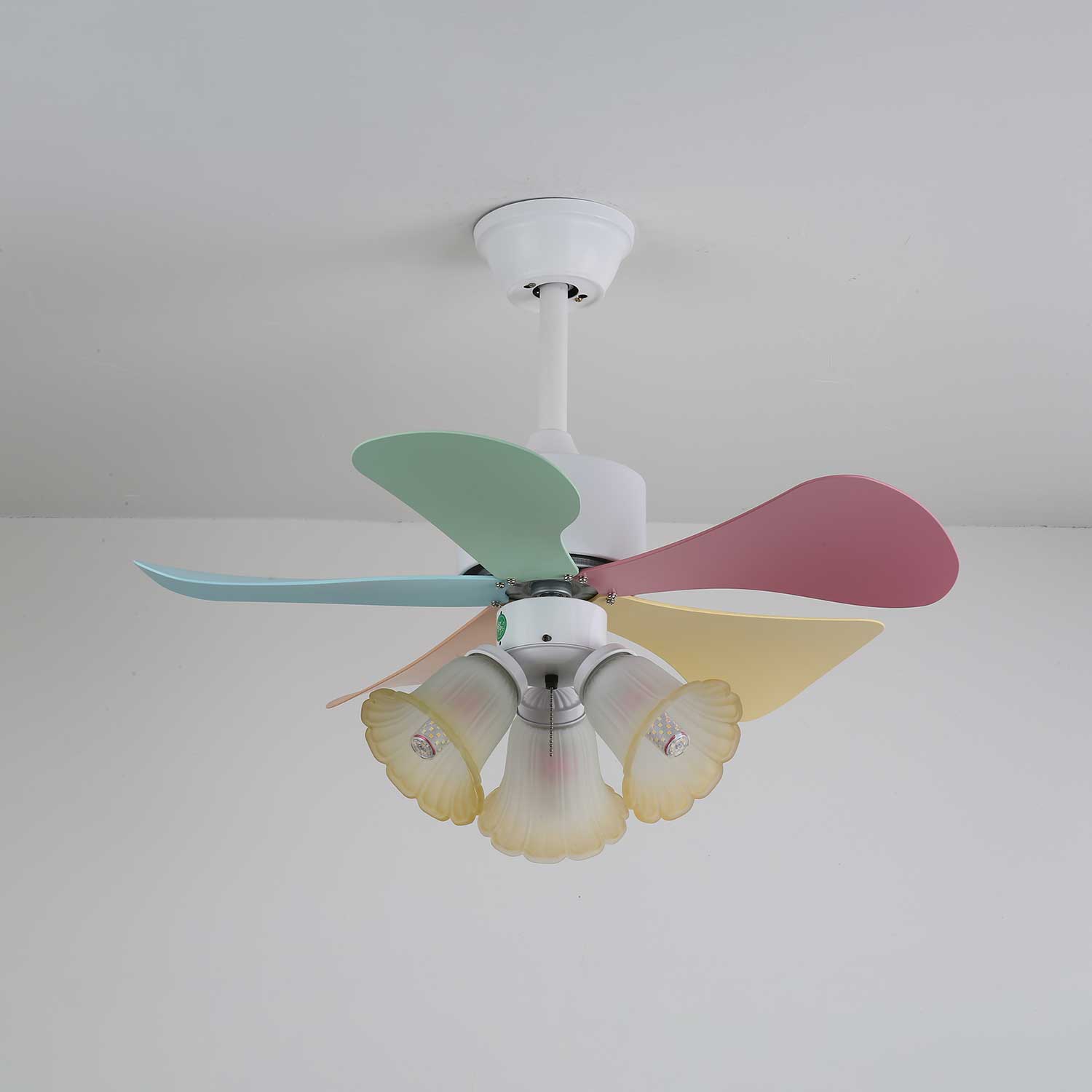 Liora Colorful Glass Ceiling Fan Light - Letslighting