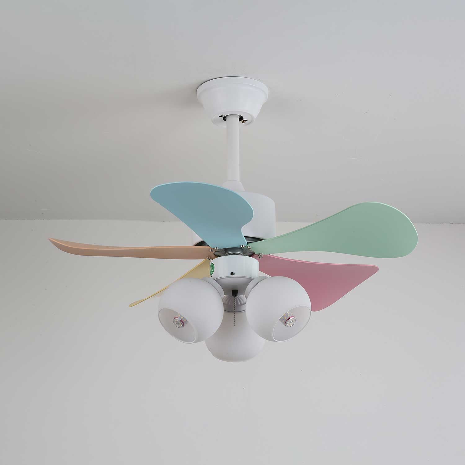 Liora Colorful Glass Ceiling Fan Light - Letslighting
