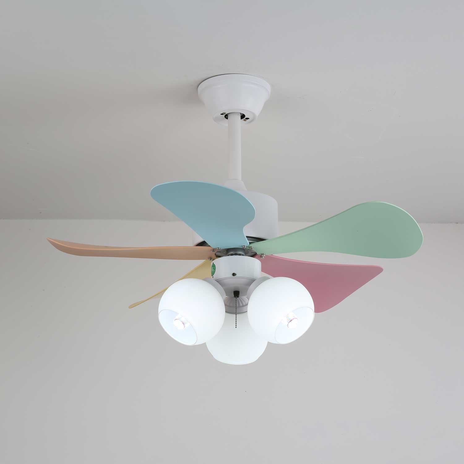 Liora Colorful Glass Ceiling Fan Light - Letslighting
