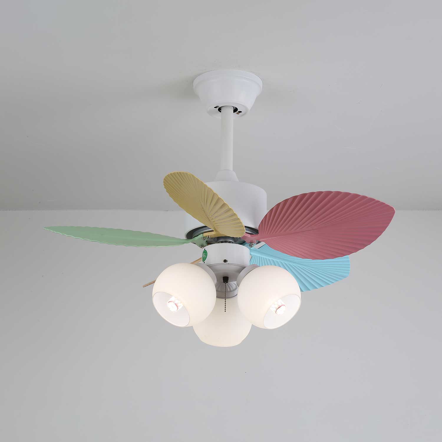 Liora Colorful Glass Ceiling Fan Light - Letslighting