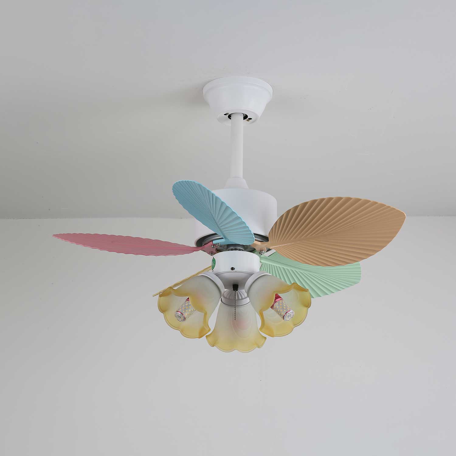 Liora Colorful Glass Ceiling Fan Light - Letslighting