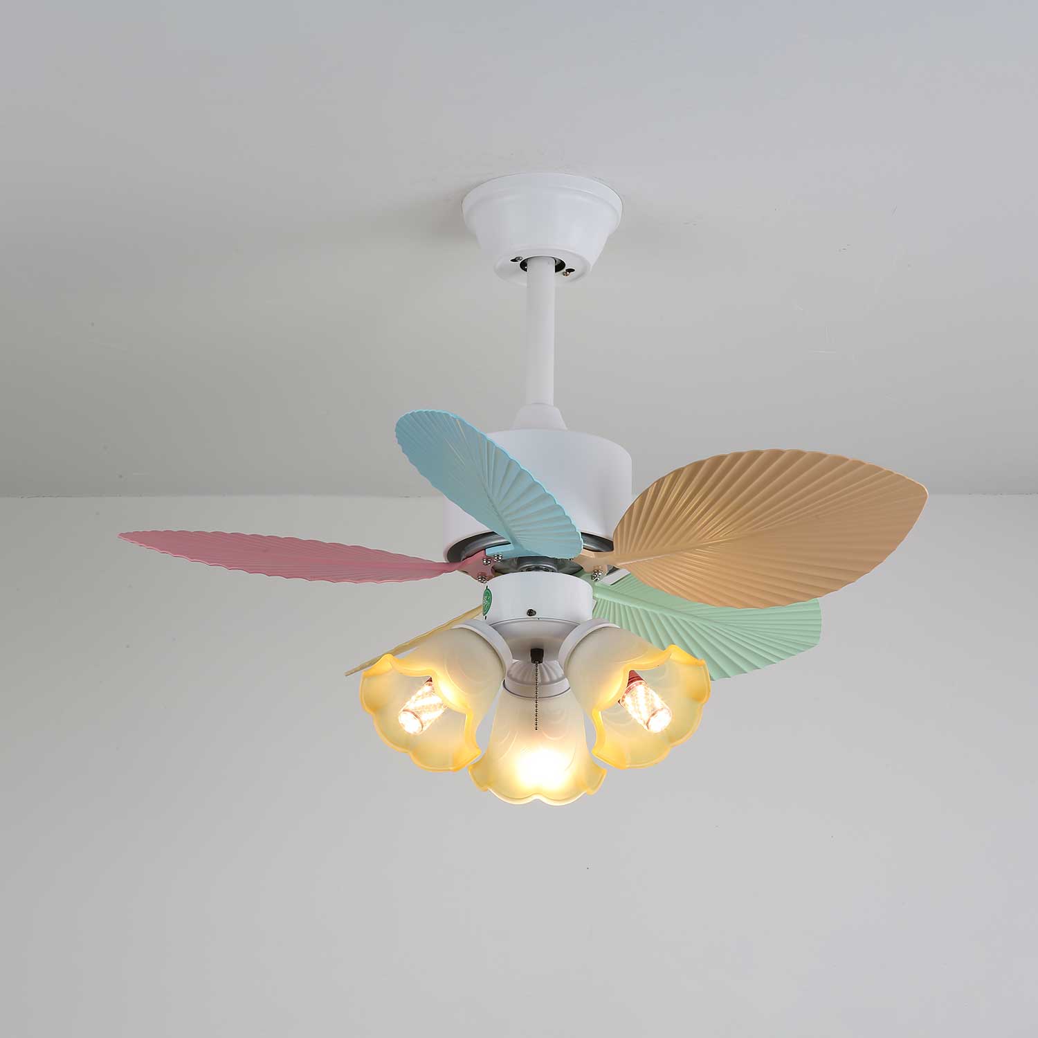 Liora Colorful Glass Ceiling Fan Light - Letslighting