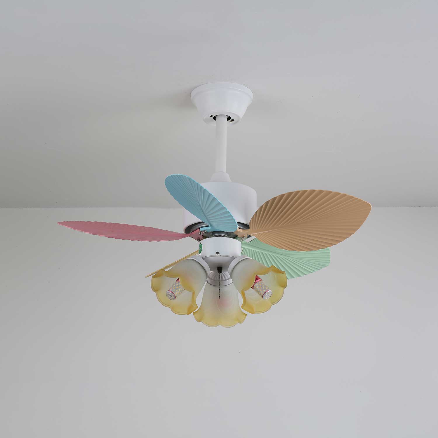 Liora Colorful Glass Ceiling Fan Light - Letslighting