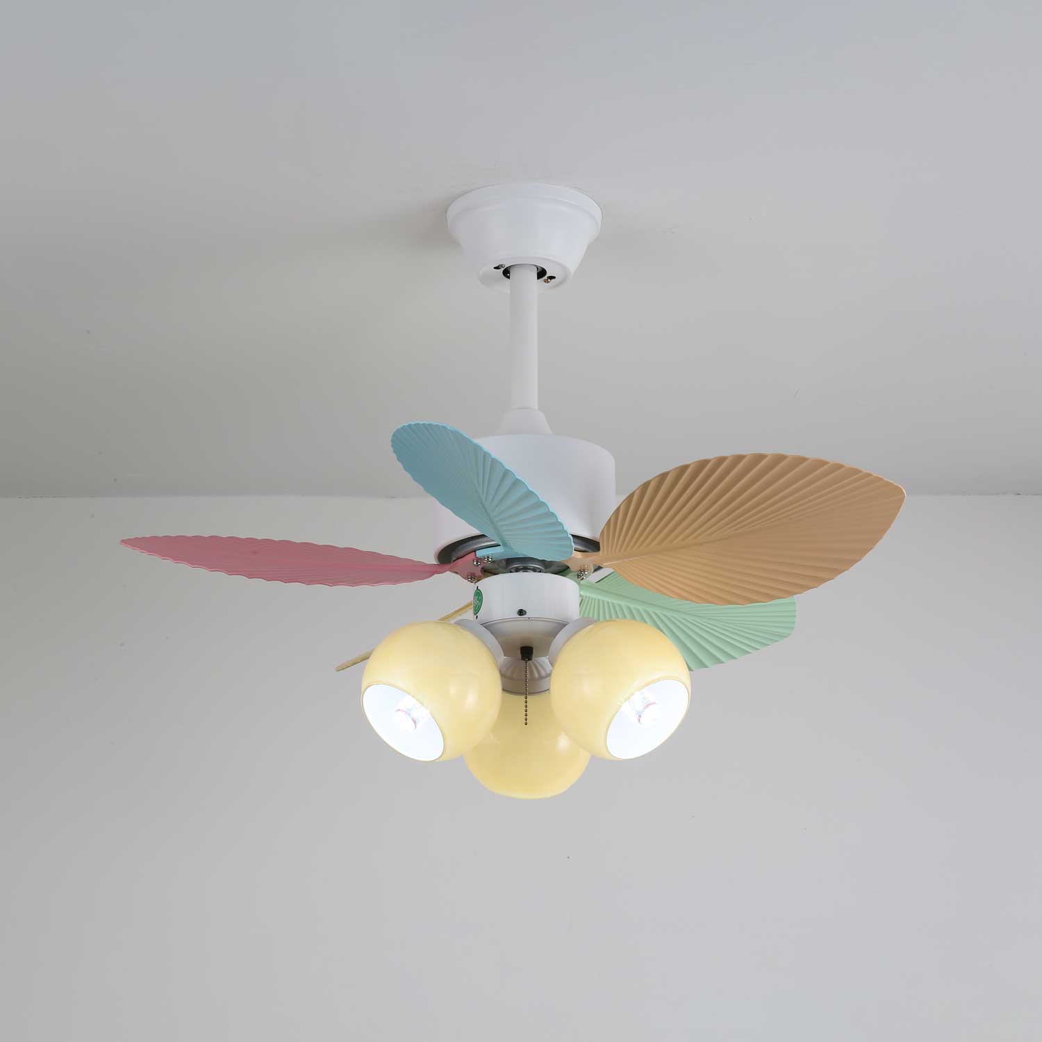 Liora Colorful Glass Ceiling Fan Light - Letslighting