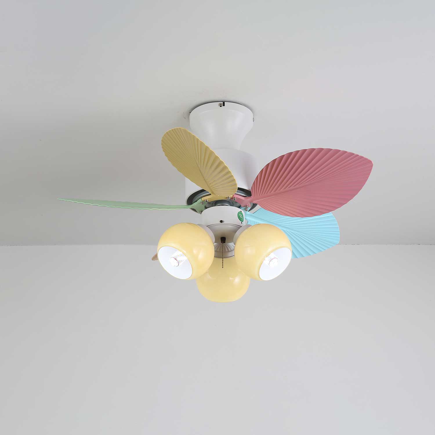 Liora Colorful Glass Ceiling Fan Light - Letslighting
