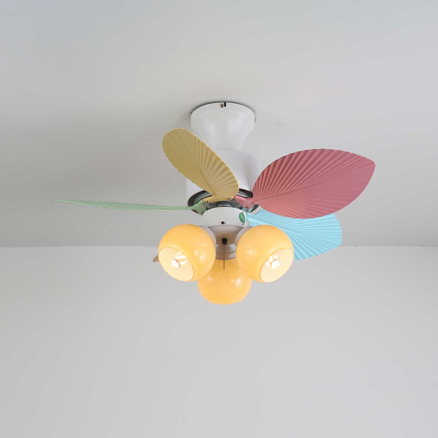 Liora Colorful Glass Ceiling Fan Light - Letslighting