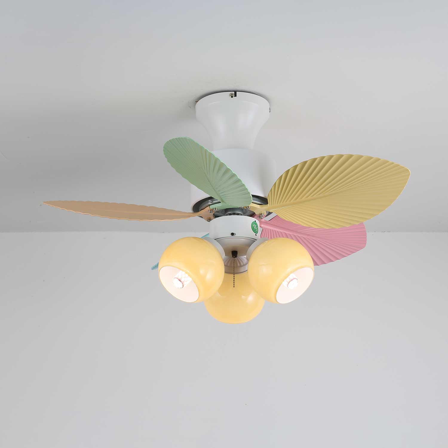 Liora Colorful Glass Ceiling Fan Light - Letslighting