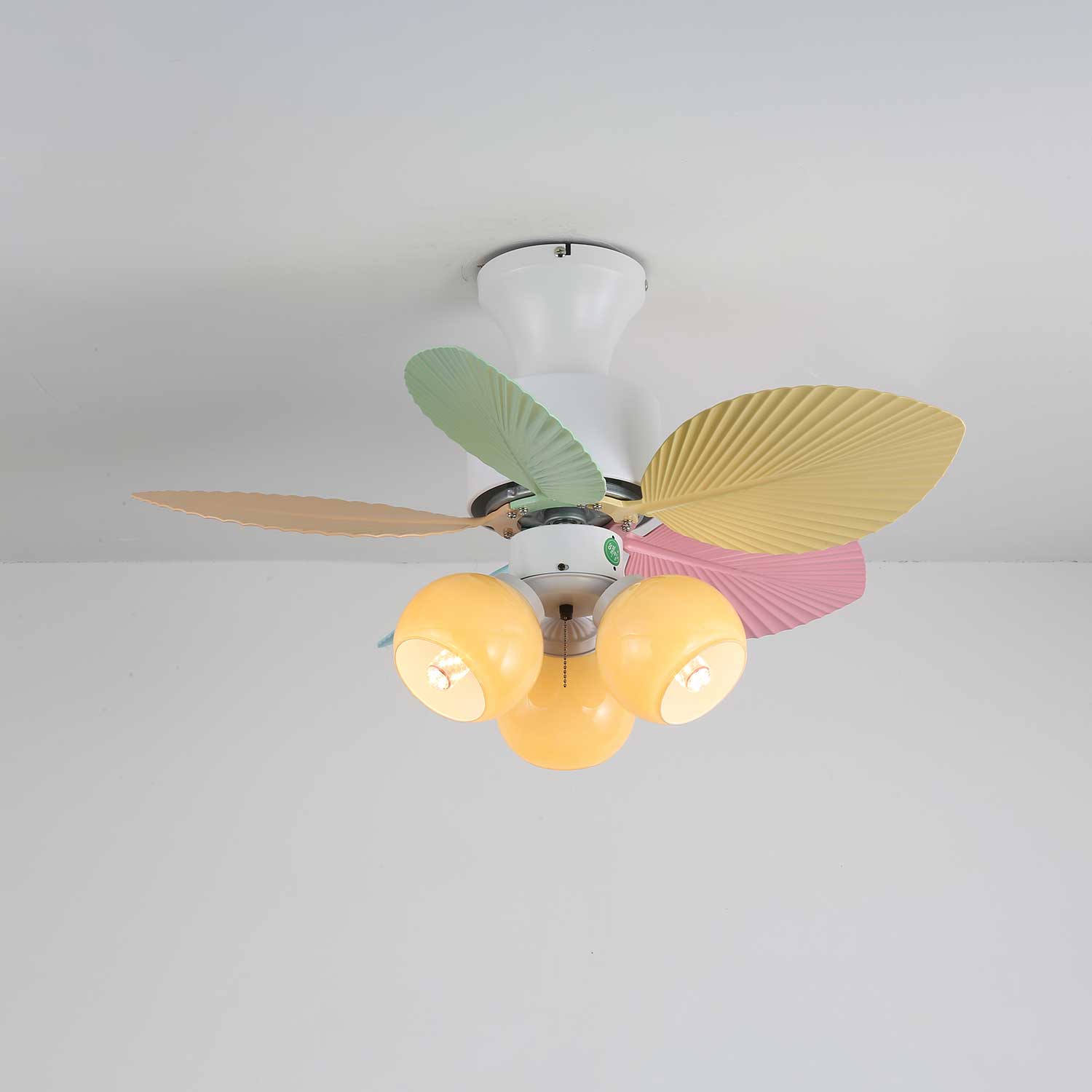 Liora Colorful Glass Ceiling Fan Light - Letslighting