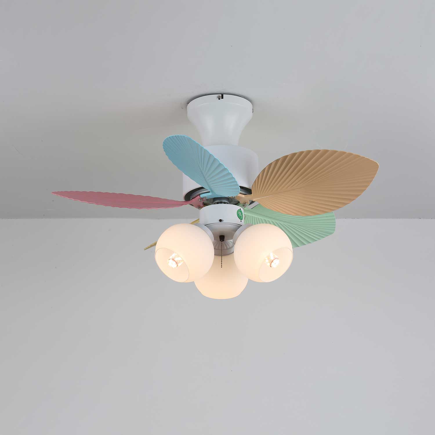 Liora Colorful Glass Ceiling Fan Light - Letslighting