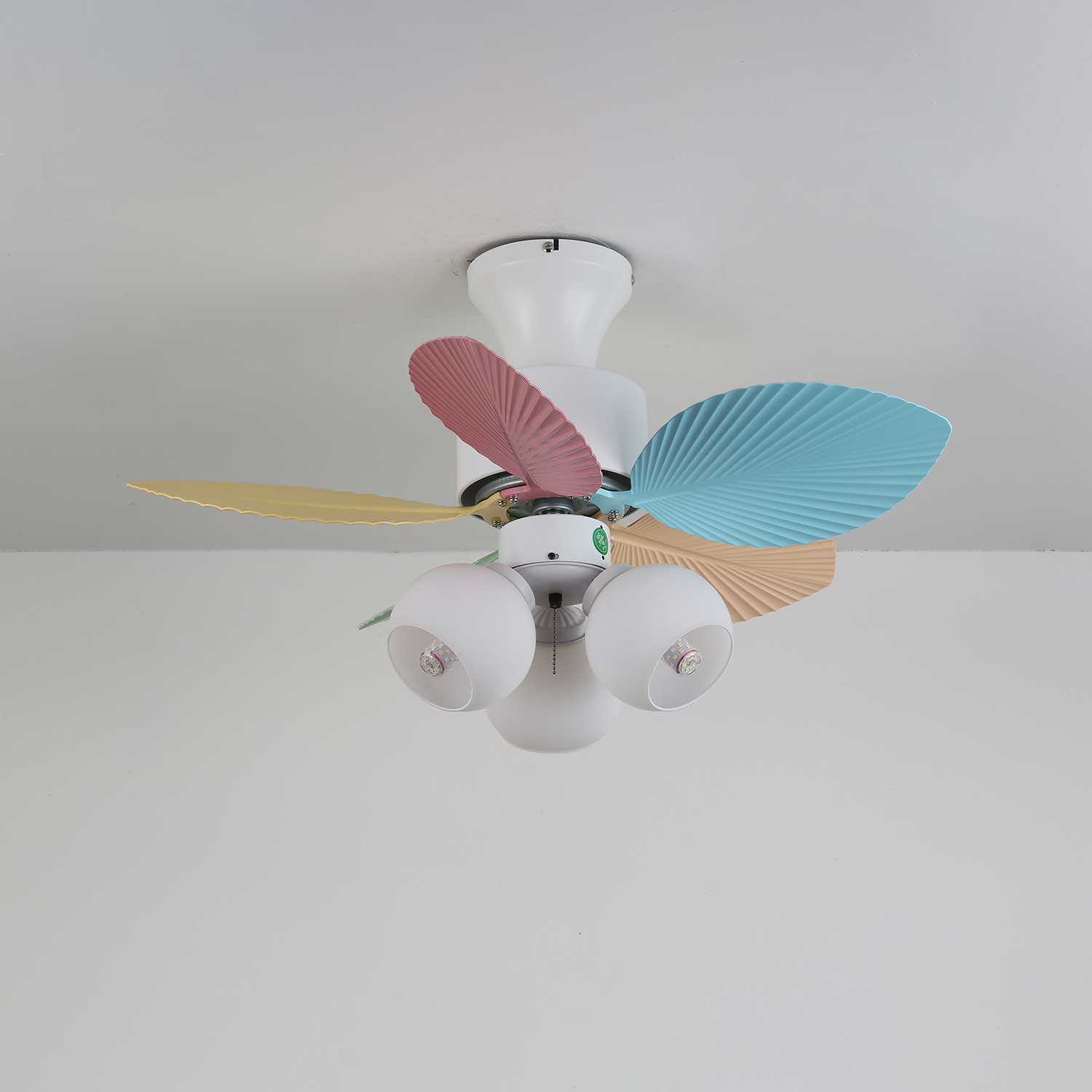 Liora Colorful Glass Ceiling Fan Light - Letslighting
