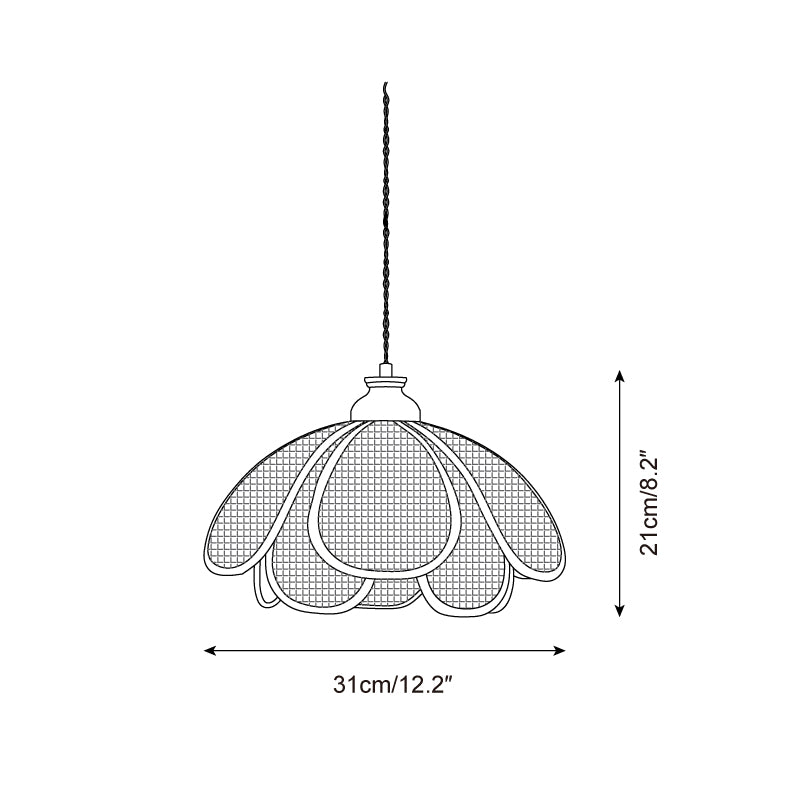 Capelina Pendant Lamp Rattan Petal Weave - Letslighting