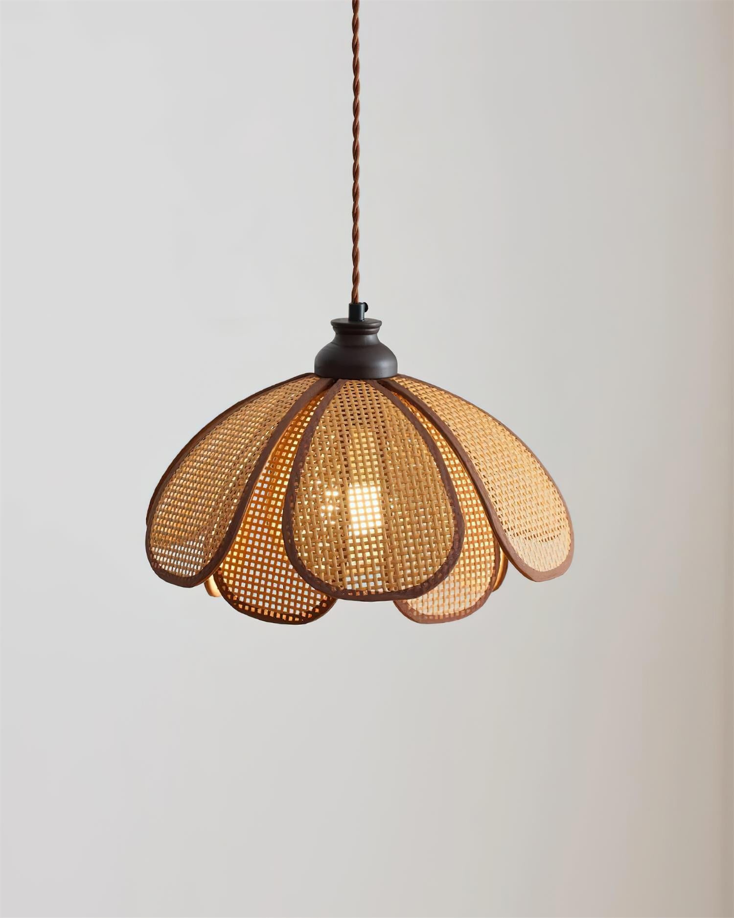 Capelina Pendant Lamp Rattan Petal Weave - Letslighting