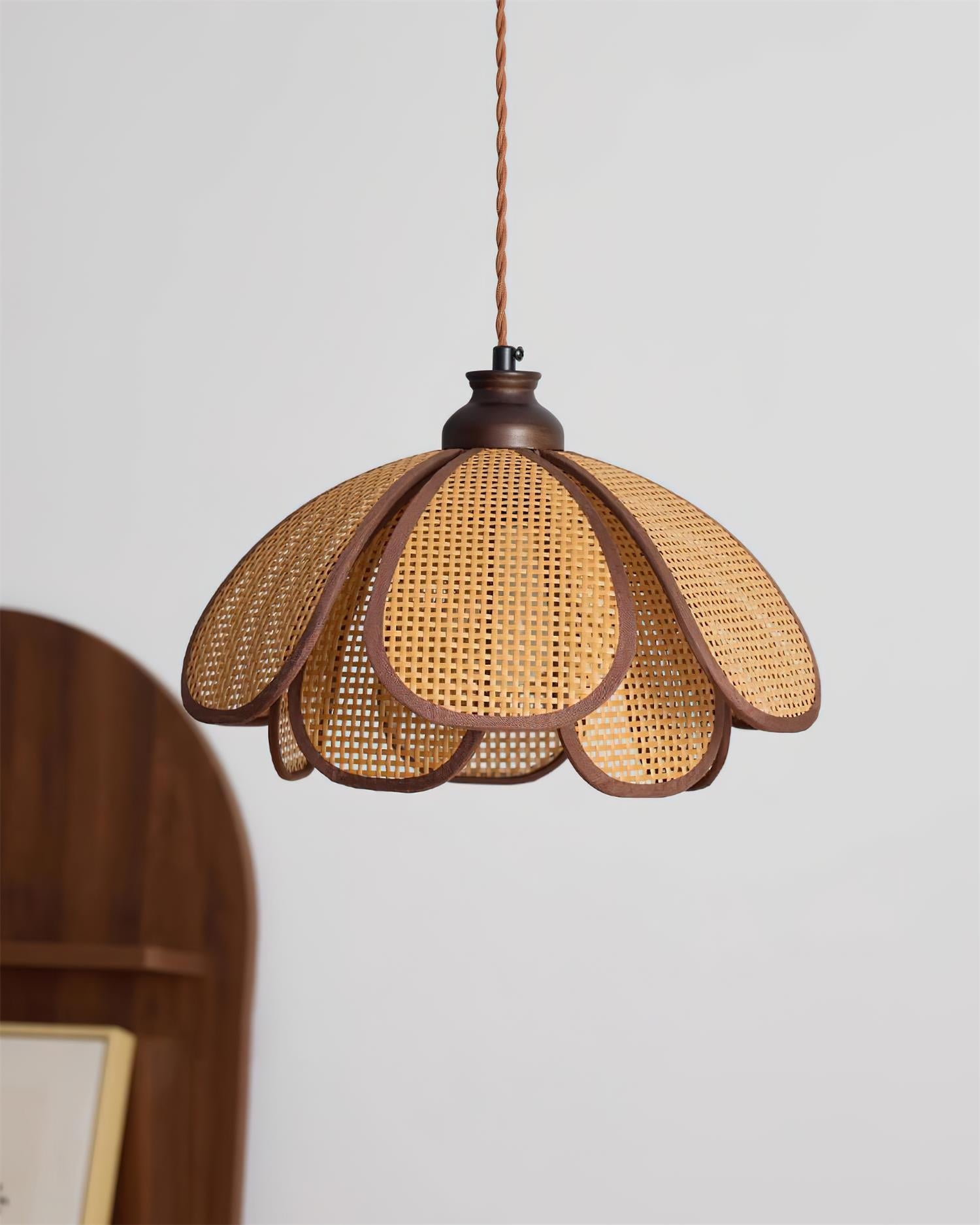 Capelina Pendant Lamp Rattan Petal Weave - Letslighting
