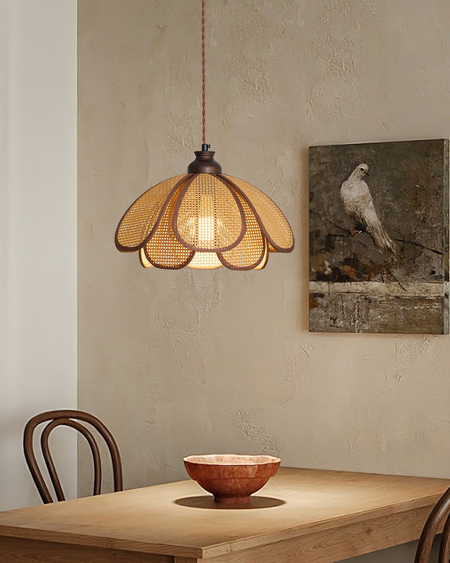 Capelina Pendant Lamp Rattan Petal Weave - Letslighting