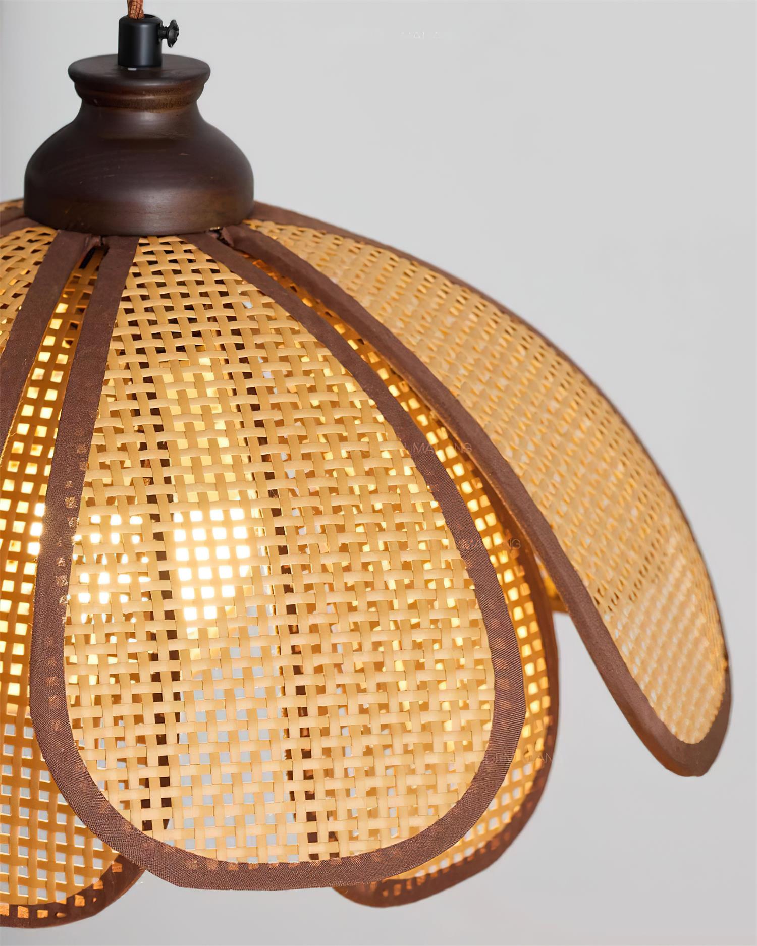 Capelina Pendant Lamp Rattan Petal Weave - Letslighting
