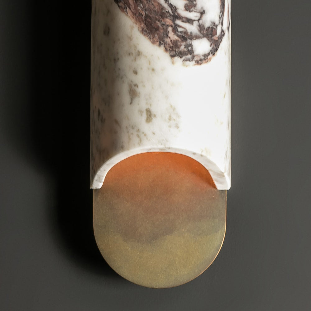 Capsule Wall Lamp Yellow Travertine Marble Brass - Letslighting